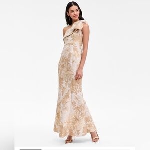 Donna Karan Gold Multi Jacquard Dress